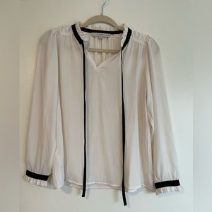 Petite black and white top from the Loft